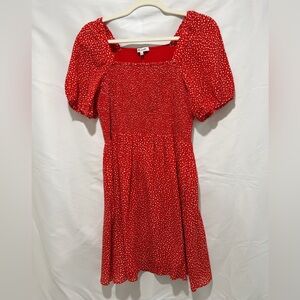 Madewell Silk Lucie Puff-Sleeve Smocked
Mini Dress in Park Picnic